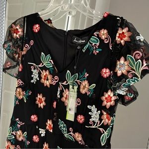 Brand new Sam Edelman dress. Black with embroidered flowers.